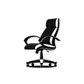 Comfortable office chair on white AI generative image