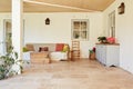 Comfortable patio area of a contemporary suburban home