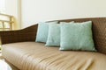 pillow decoration on patio chair on balcony Royalty Free Stock Photo