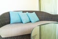 pillow decoration on patio chair on balcony Royalty Free Stock Photo