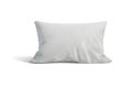 Comfortable pillow made of smooth white fabric.