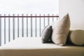 Comfortable pillow on sofa decoration outdoor balcony Royalty Free Stock Photo