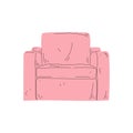 Comfortable Pink Armchair, Cushioned Furniture with Upholstery, Interior Design Element Vector Illustration Royalty Free Stock Photo