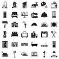 Comfortable place icons set, simple style