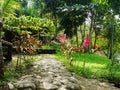 A comfortable place for relaxation in the garden of the house