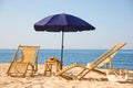 Comfortable place for rest on beach Royalty Free Stock Photo