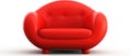 Comfortable red chair on white surface with electric blue accents Royalty Free Stock Photo