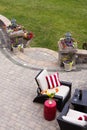 Comfortable Seating on Luxury Stone Patio Royalty Free Stock Photo