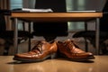 comfortable shoes under office table