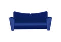 Comfortable sofa, blue modern couch, living room furniture vector Illustration on a white background