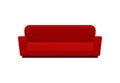 Comfortable sofa, red modern couch, living room furniture vector Illustration on a white background Royalty Free Stock Photo