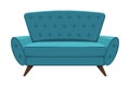 Comfortable Sofa, Stylish Cozy Domestic or Office Furniture, Interior Design Element Flat Vector Illustration