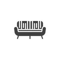Comfortable sofa vector icon