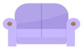 Comfortable sofa on white background. Isolated lilac couch lounge in interior, furniture item Royalty Free Stock Photo