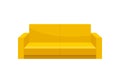 Comfortable sofa, yellow modern couch, living room furniture vector Illustration on a white background Royalty Free Stock Photo