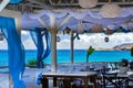Beach cafe on the seafront. Bali, Crete, Greece Royalty Free Stock Photo