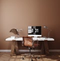 Comfortable working place at home, home office Royalty Free Stock Photo