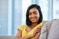 Comfortably chilling at home just how I like it. Portrait of a teenage girl spending the day at home. Royalty Free Stock Photo