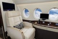 Business jet cabin interior Royalty Free Stock Photo