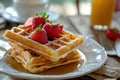 Comforting Bakes waffles morning. Generate Ai