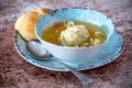 A comforting bowl of chicken soup and dumpling Royalty Free Stock Photo