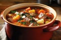 Comforting and hearty soups and stews. Soup or stew of meat and vegetables seasoned with paprika and other spices. Generative AI