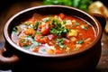 Comforting and hearty soups and stews. Soup or stew of meat and vegetables seasoned with paprika and other spices. Generative AI