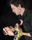 Comforting His Crying Newborn Royalty Free Stock Photo