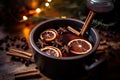 Comforting Mulled wine cinnamon. Generate Ai