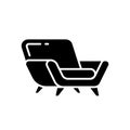 Comfy armchair black glyph icon