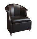 Comfy black leather armchair