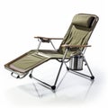 Comfycore Green Camping Chair With Metal Cupholder And Seat Royalty Free Stock Photo