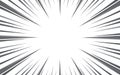Comic action line background. Manga speed frame, superhero action. Black and white vector retro illustration Royalty Free Stock Photo