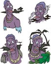 Comic African aborigines men Royalty Free Stock Photo
