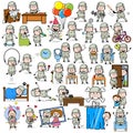 Comic Army Man - Set of Concepts Vector illustrations