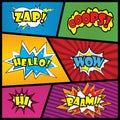 Comics speech bubble with expressions stickers set Royalty Free Stock Photo