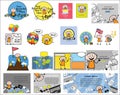 Comic Art Thief - Set of Concepts Vector illustrations Royalty Free Stock Photo