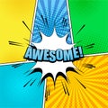 Comic Awesome wording template Royalty Free Stock Photo