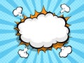 Comic background with blank boom speech bubble Royalty Free Stock Photo