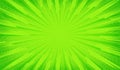 Comic background. Pop art texture. Starburst cartoon style. Anime explosion. Fun dot pattern. Green backdrop halftone gradient Royalty Free Stock Photo
