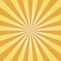 Comic background. Yellow Sunburst pattern. Sun rays abstract backdrop. Vector.