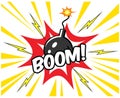 Comic balloon on white background and Boom. Vector Illustration Royalty Free Stock Photo