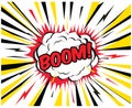 Comic balloon on white background and Boom. Vector Illustration Royalty Free Stock Photo