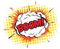 Comic balloon on white background and Boom. Vector Illustration Royalty Free Stock Photo