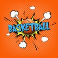 Comic bang with expression text Basketball