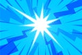 Comic blue sunbeam background retro pop art style cartoon