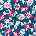 Comic book action words seamless pattern Royalty Free Stock Photo