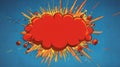 Comic book art style exploding pop speech bubble background