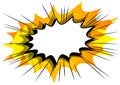 Comic book background with big blank explosion bubble. Royalty Free Stock Photo