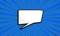 Comic Book Background with Retro Speech Bubble. Pop Art Blue Background with Halftone. Cartoon Blank White Speech Bubble